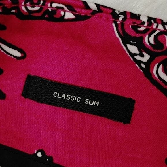 Talbots Size 8 Paisley Magenta Sleek Pants Career Pop Trendy Vibrant Unique - Picture 8 of 12